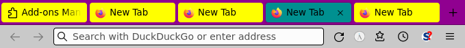 Tab bar after setting up the CSS