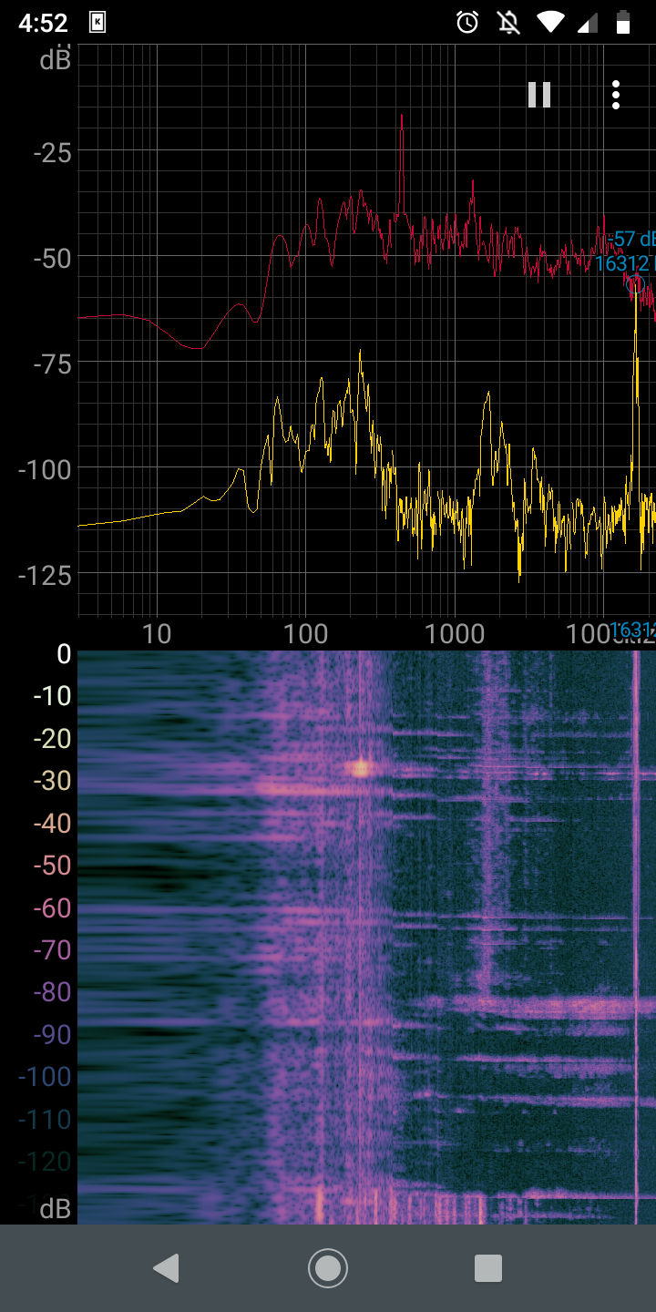 Spectrograph from Spectroid app on Android